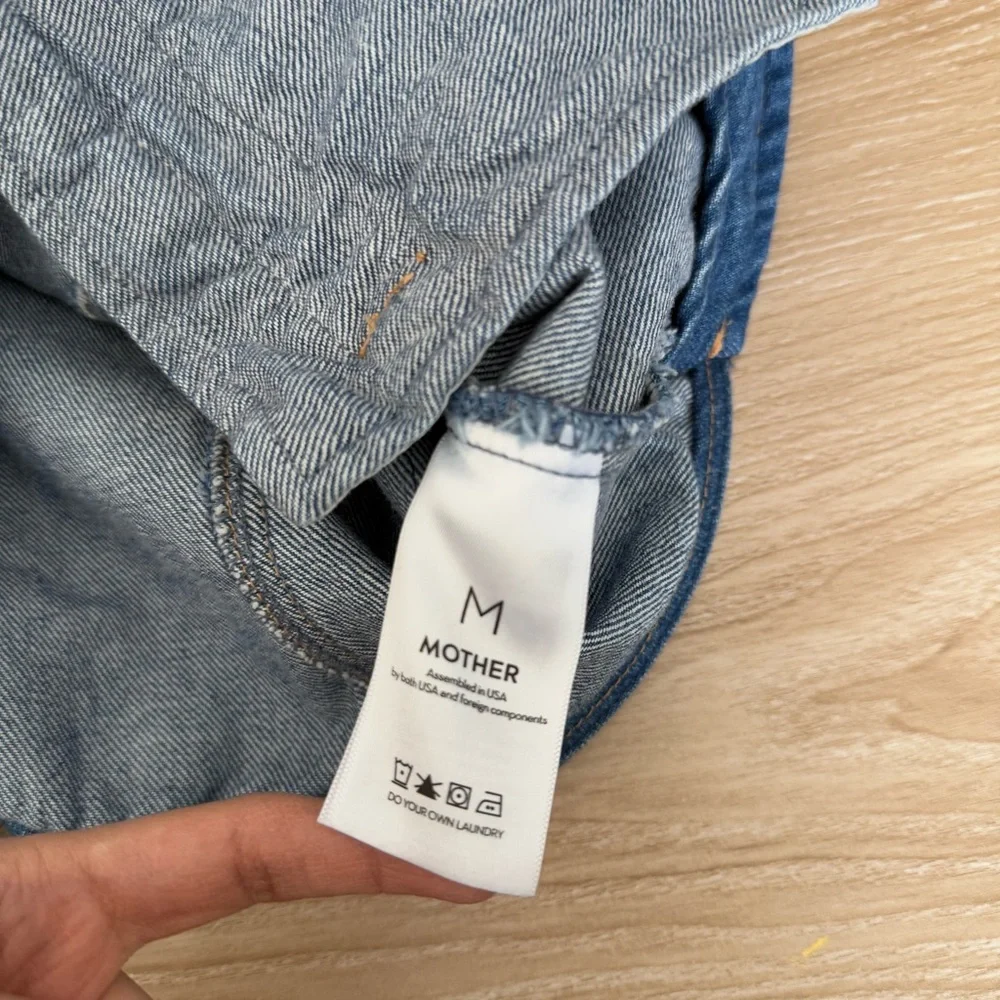 Mother Medium NEW The Vested Interest Scoot This Way High Neck Denim Office - Picture 6 of 8